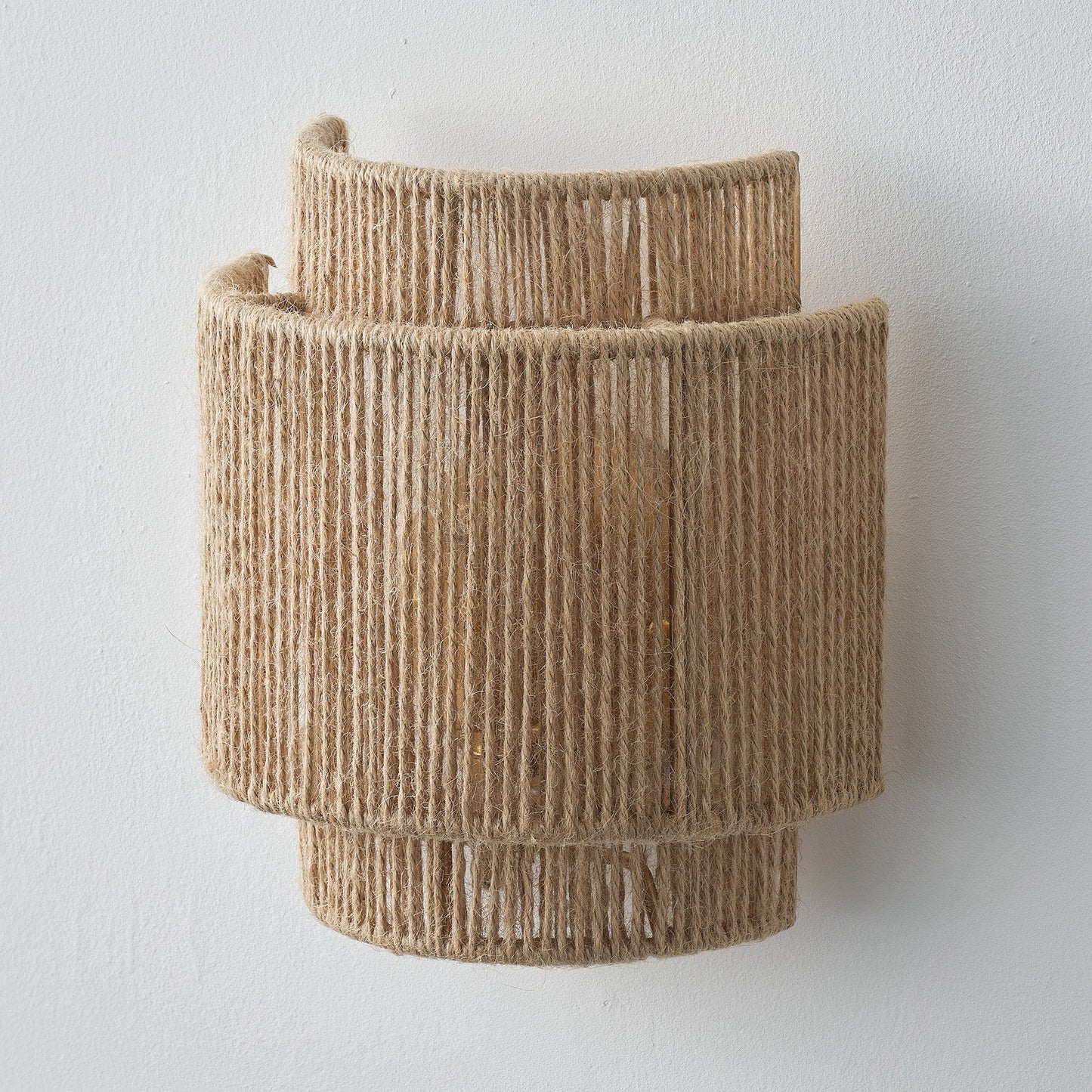 Bohemian Hand-Woven Hemp Rope 1-Light Dimmable Wall Sconce Fixture