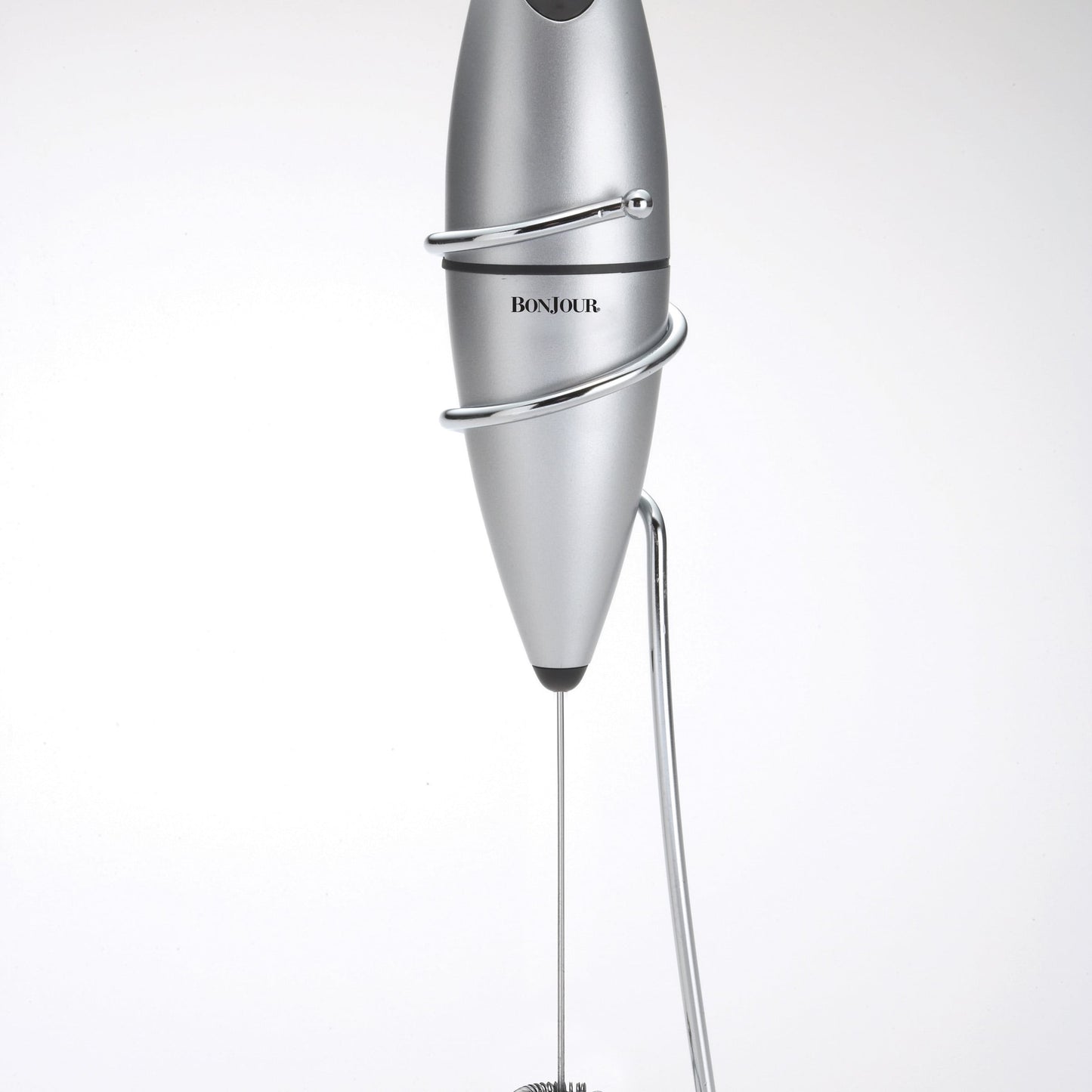 BonJour Coffee Stainless Steel Oval Milk Frother with Stand