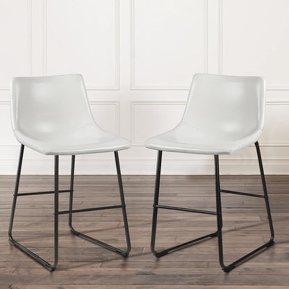 Bossin 18/26/30 inch Bar Stools,Counter Height Bar Stools with Back Modern PU Leather Stools Dining Chair with Footrest