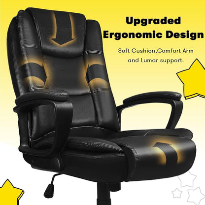 Bossin Big and Tall Office Chair High Back Executive Chair Ergonomic Adjustable Executive Leather Chair,400lbs