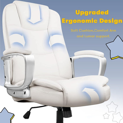 Bossin Big and Tall Office Chair High Back Executive Chair Ergonomic Adjustable Executive Leather Chair,400lbs
