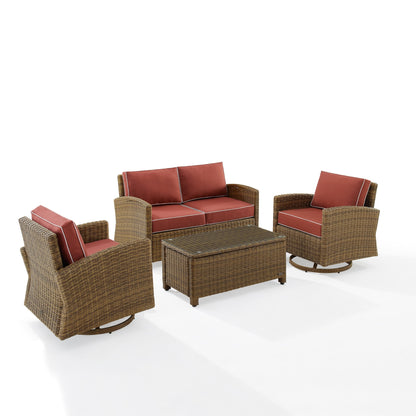 Crosley Bradenton 4Pc Swivel Rocker Conversation Set