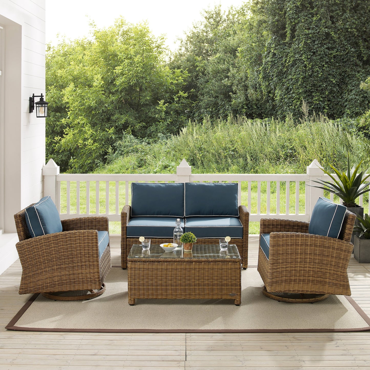 Crosley Bradenton 4Pc Swivel Rocker Conversation Set