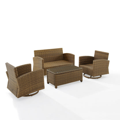 Crosley Bradenton 4Pc Swivel Rocker Conversation Set