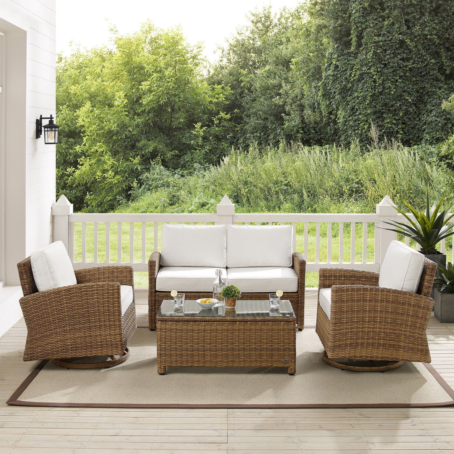 Crosley Bradenton 4Pc Swivel Rocker Conversation Set