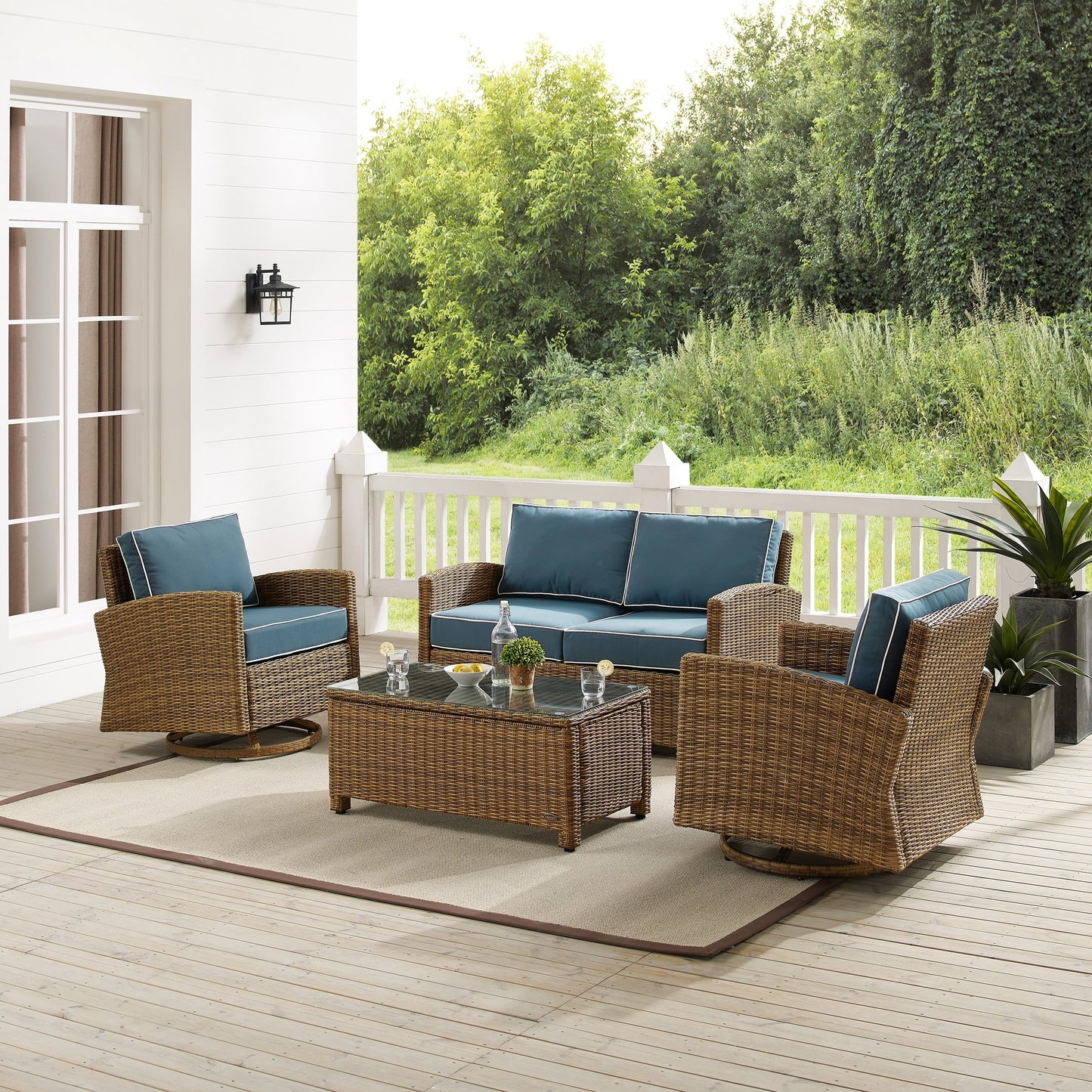 Crosley Bradenton 4Pc Swivel Rocker Conversation Set