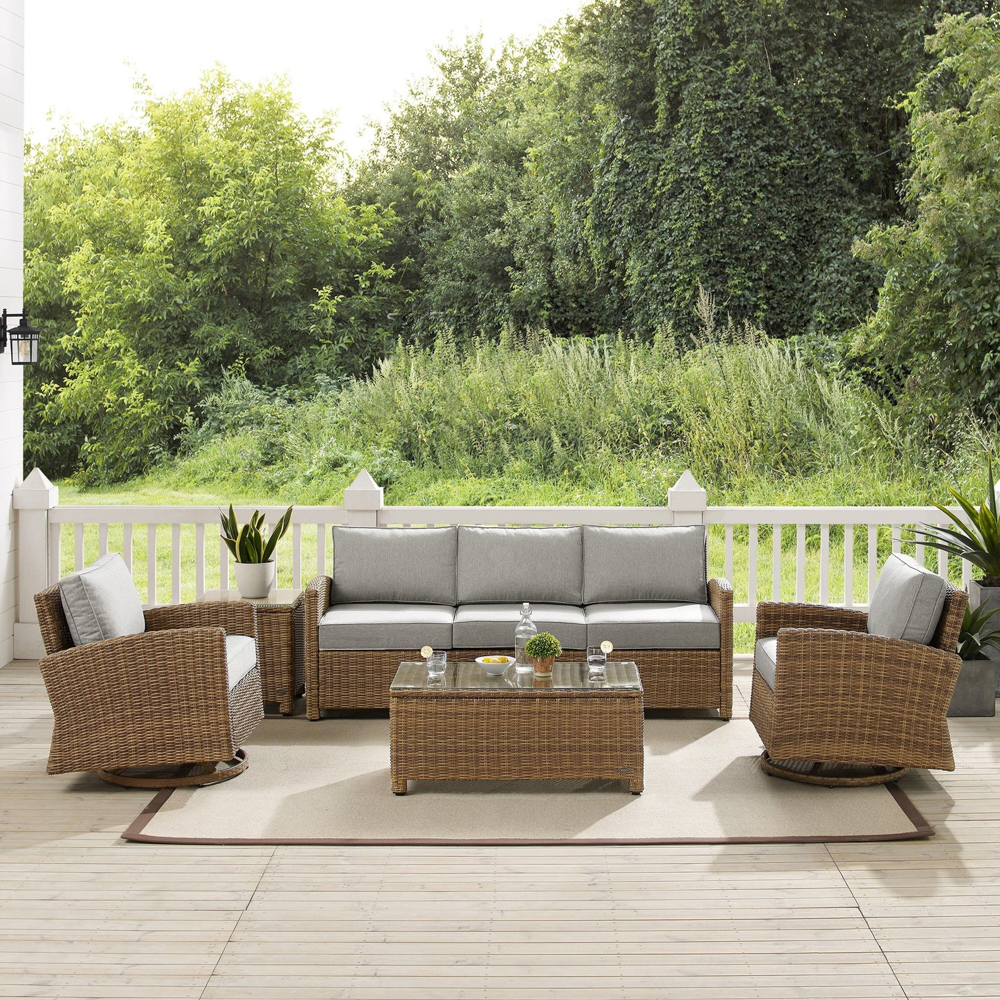 Crosley Bradenton 5Pc Swivel Rocker And Sofa Set