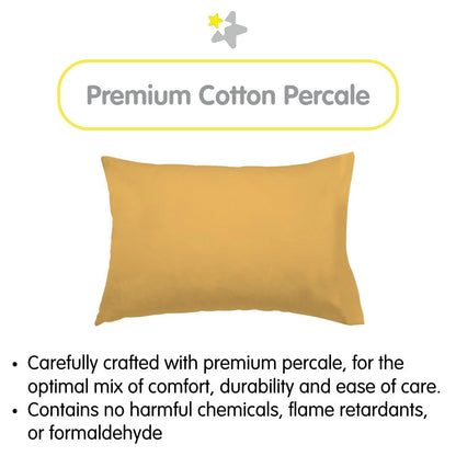 BreathableBaby Cotton Percale Pillowcase, For 13 x 18/33 x 46 cm Toddler Pillow, Solids (2-Pack)