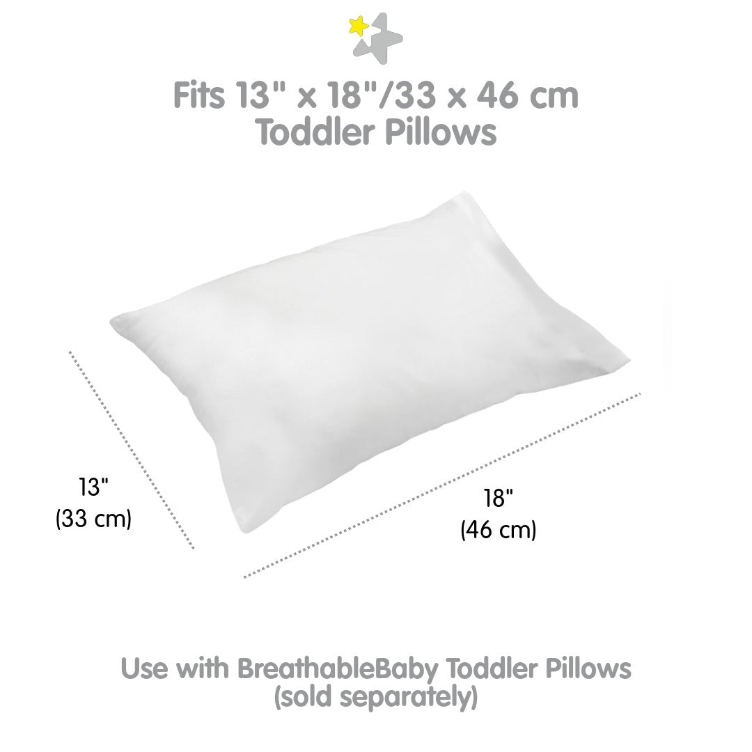 BreathableBaby Cotton Percale Pillowcase, For 13 x 18/33 x 46 cm Toddler Pillow, Solids (2-Pack)