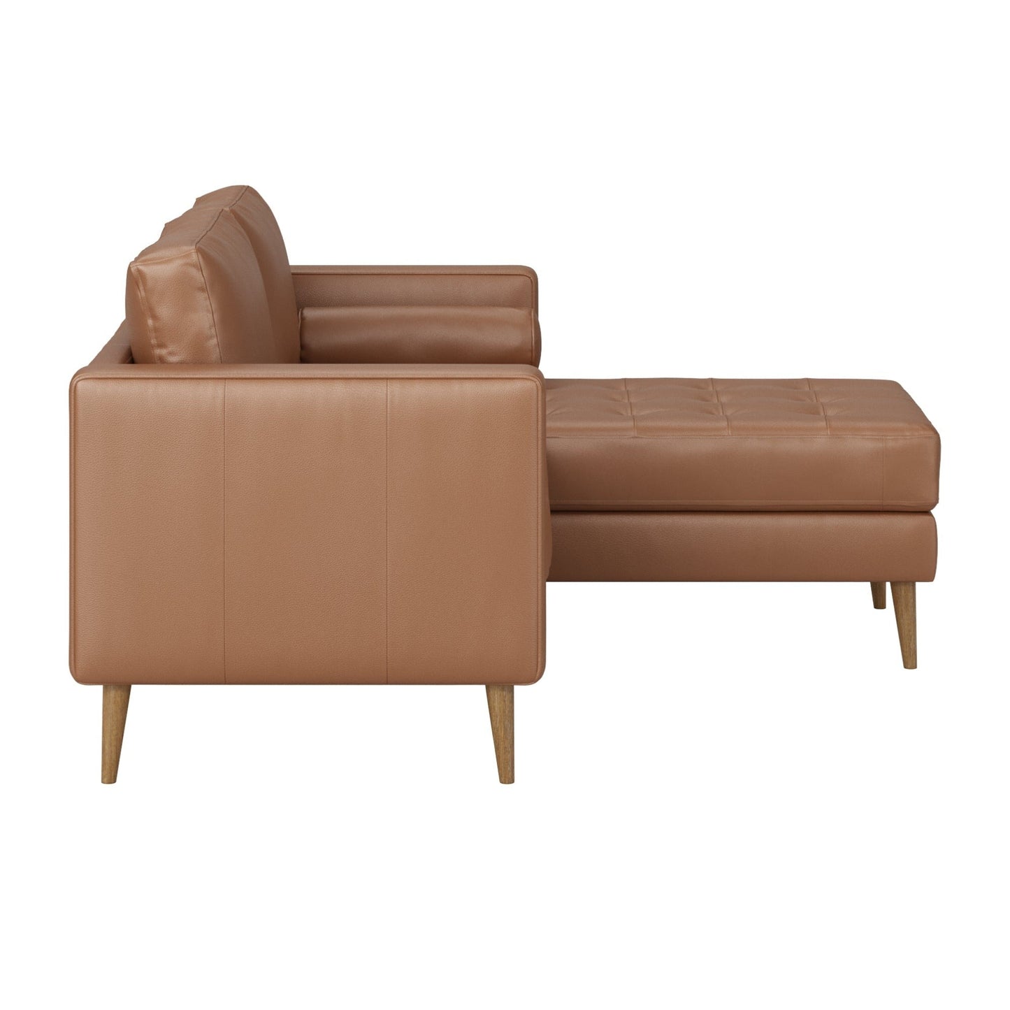 Breeze Mid Century Modern Sofa, Leather Couch with Tufted Cushion and Solid Wood Frame