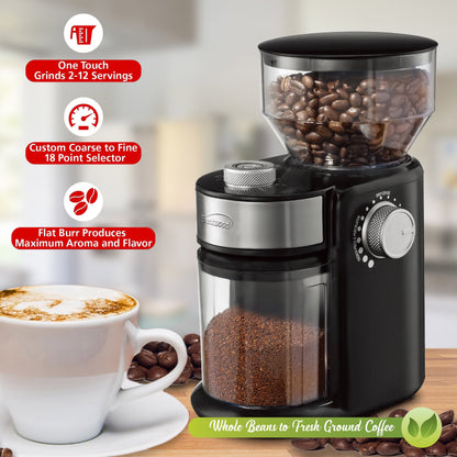 Brentwood 8 Ounce Automatic Burr Coffee Bean Grinder Mill