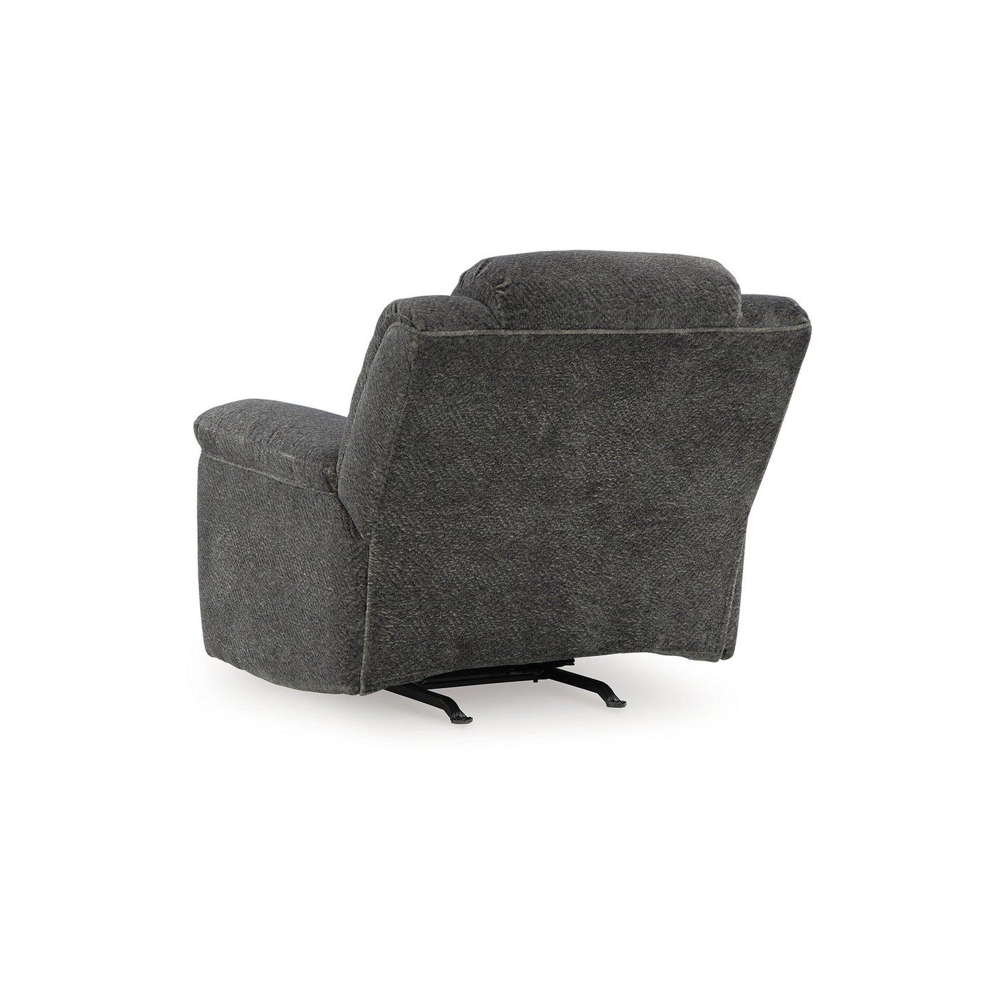 Briar Manual Rocker Recliner Chair, Dark Gray Polyester, Pillow Arms
