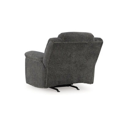 Briar Manual Rocker Recliner Chair, Dark Gray Polyester, Pillow Arms