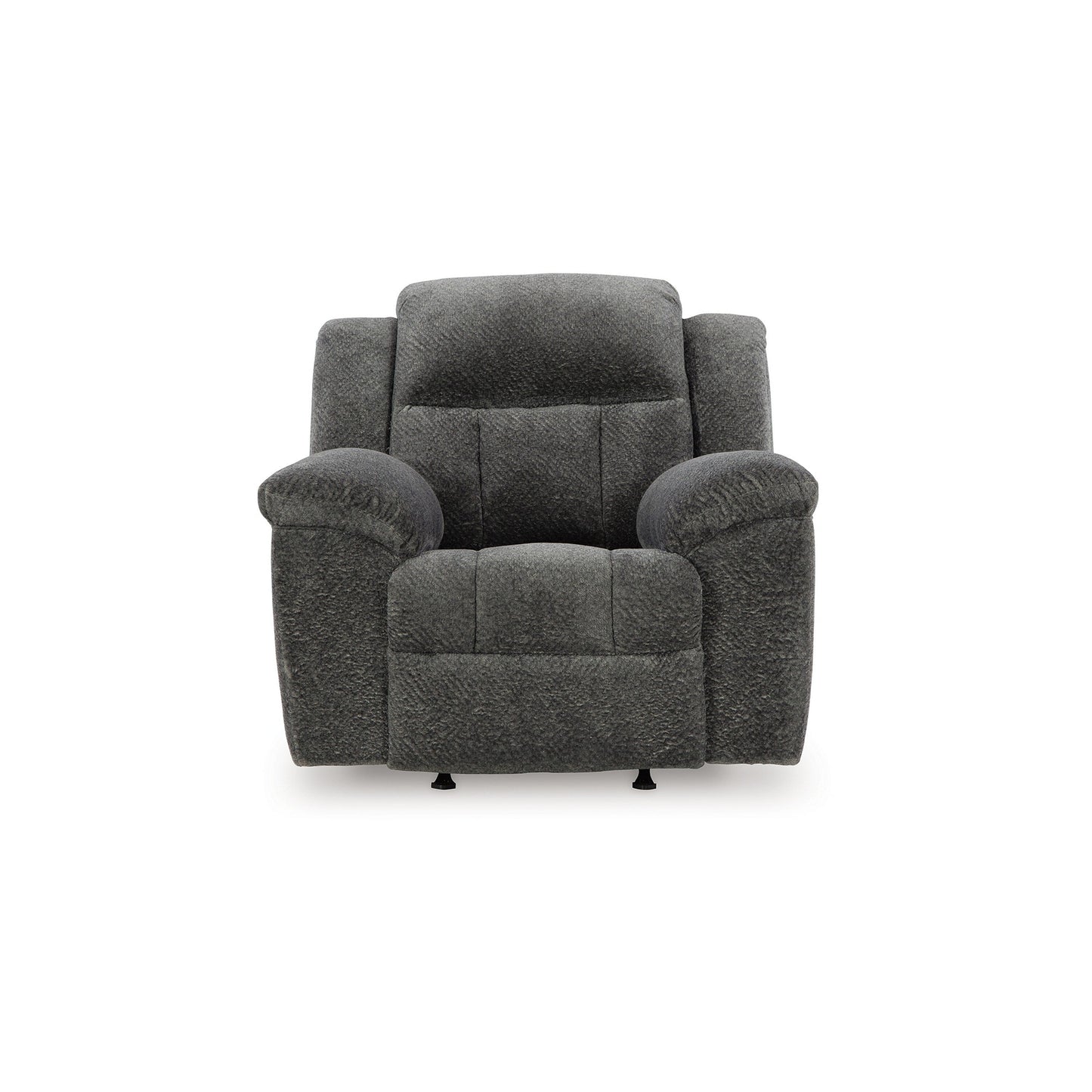 Briar Manual Rocker Recliner Chair, Dark Gray Polyester, Pillow Arms