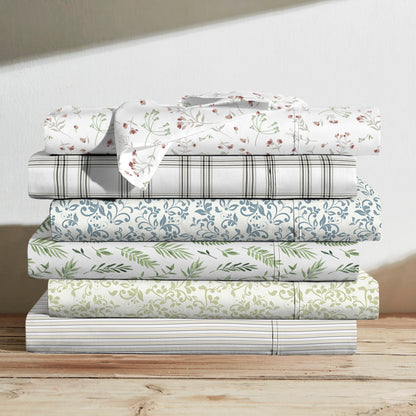 Brielle Home Cotton Percale Printed Bedsheet Set