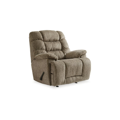 Bril Manual Recliner Chair, 44 Inch, Oversized, Taupe Gray Polyester
