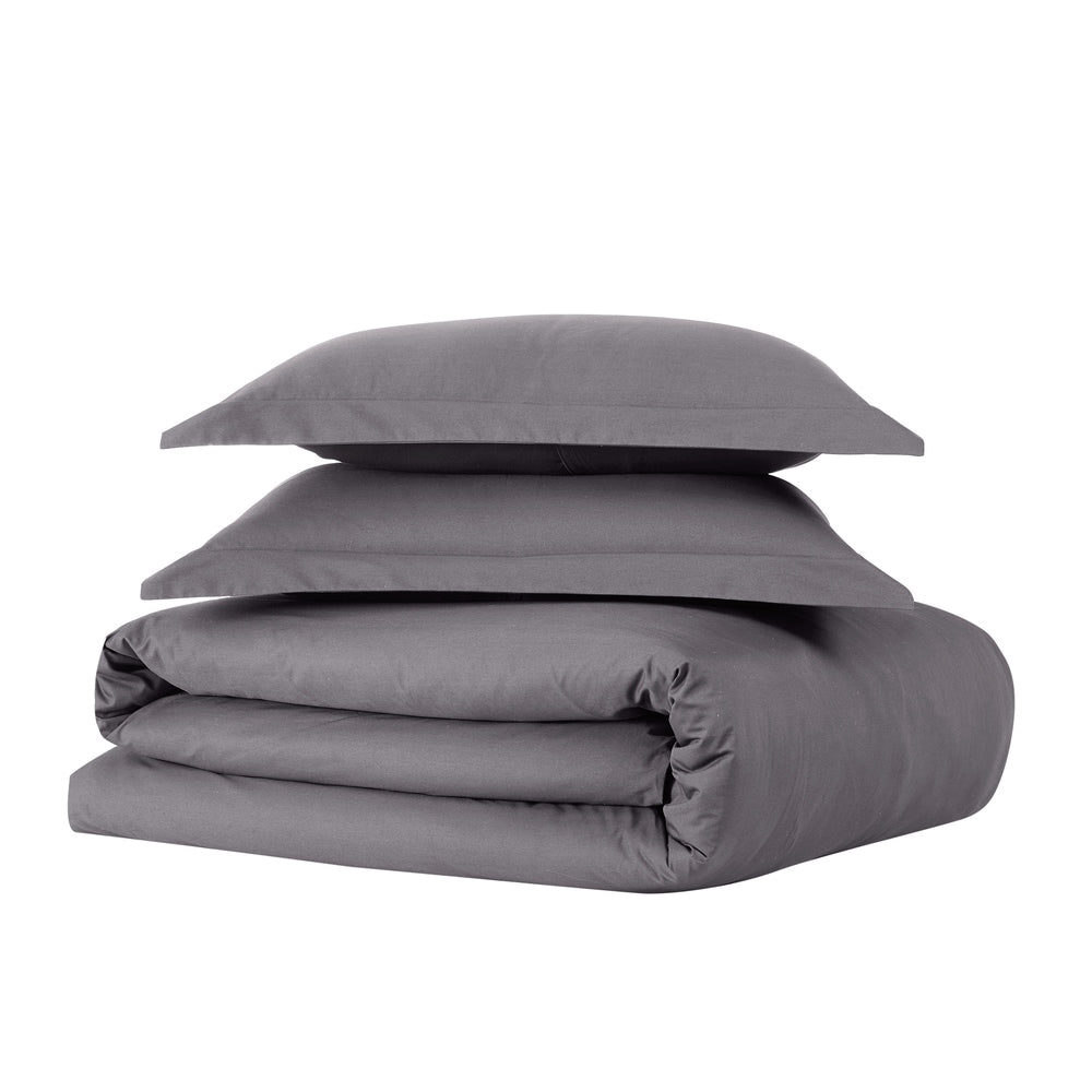 Brooklyn Loom Tight-Weave Cotton Percale Duvet Set