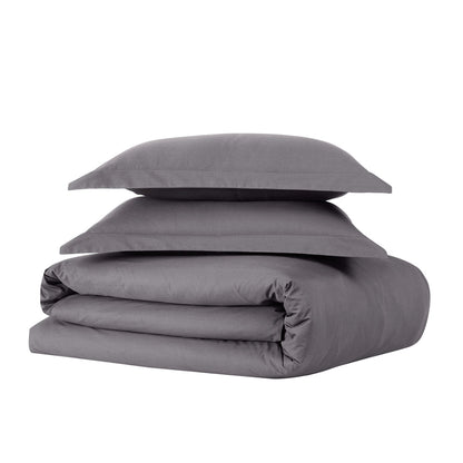 Brooklyn Loom Tight-Weave Cotton Percale Duvet Set