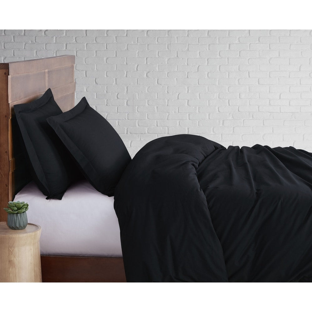 Brooklyn Loom Tight-Weave Cotton Percale Duvet Set