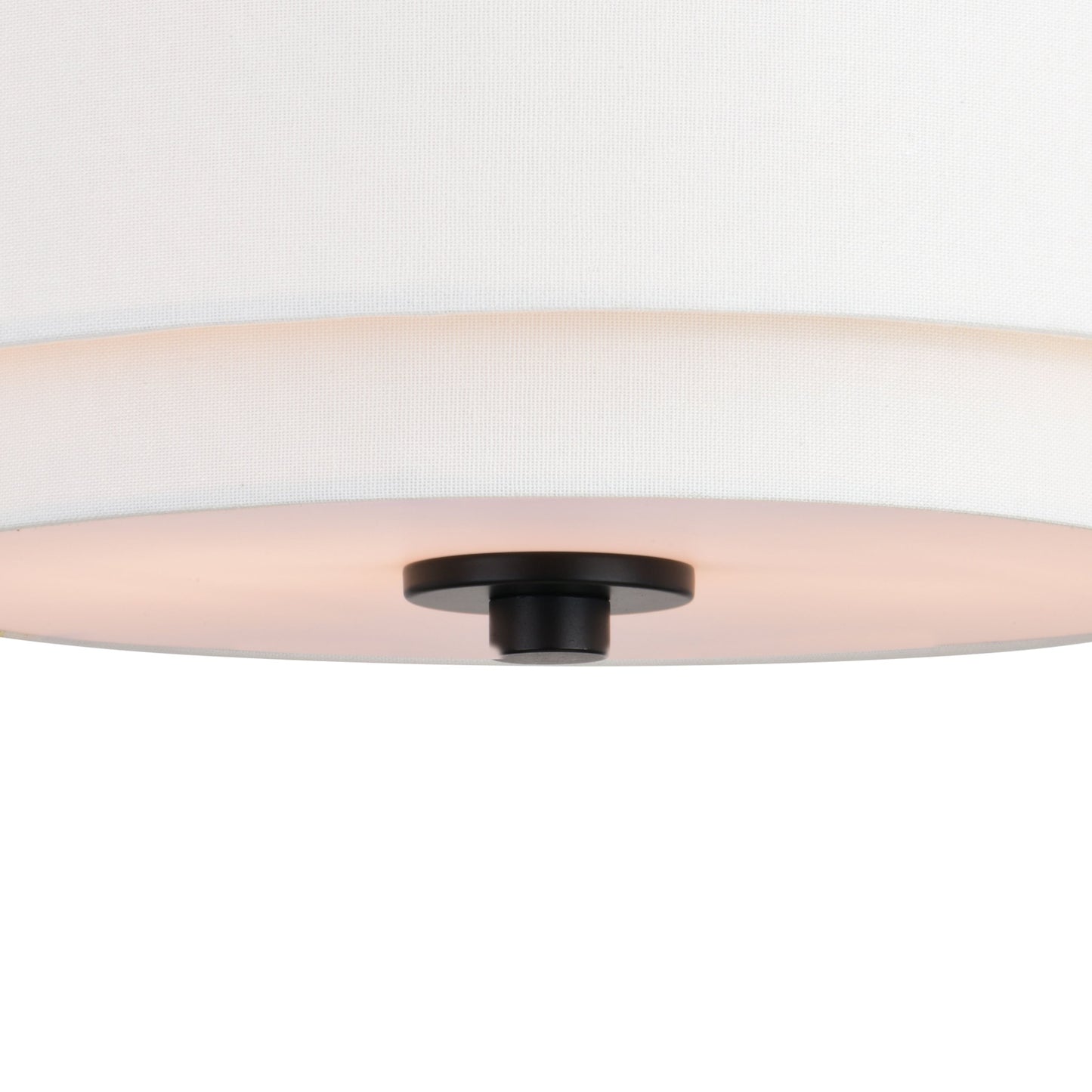 Burnaby Mid-Century Modern Ceiling Mount Light White Linen Drum Shade