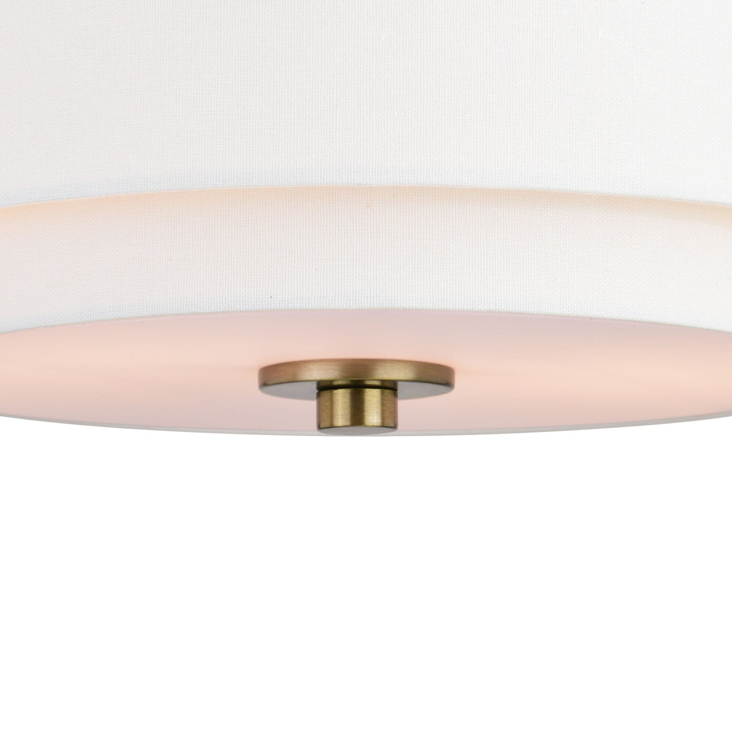 Burnaby Mid-Century Modern Ceiling Mount Light White Linen Drum Shade