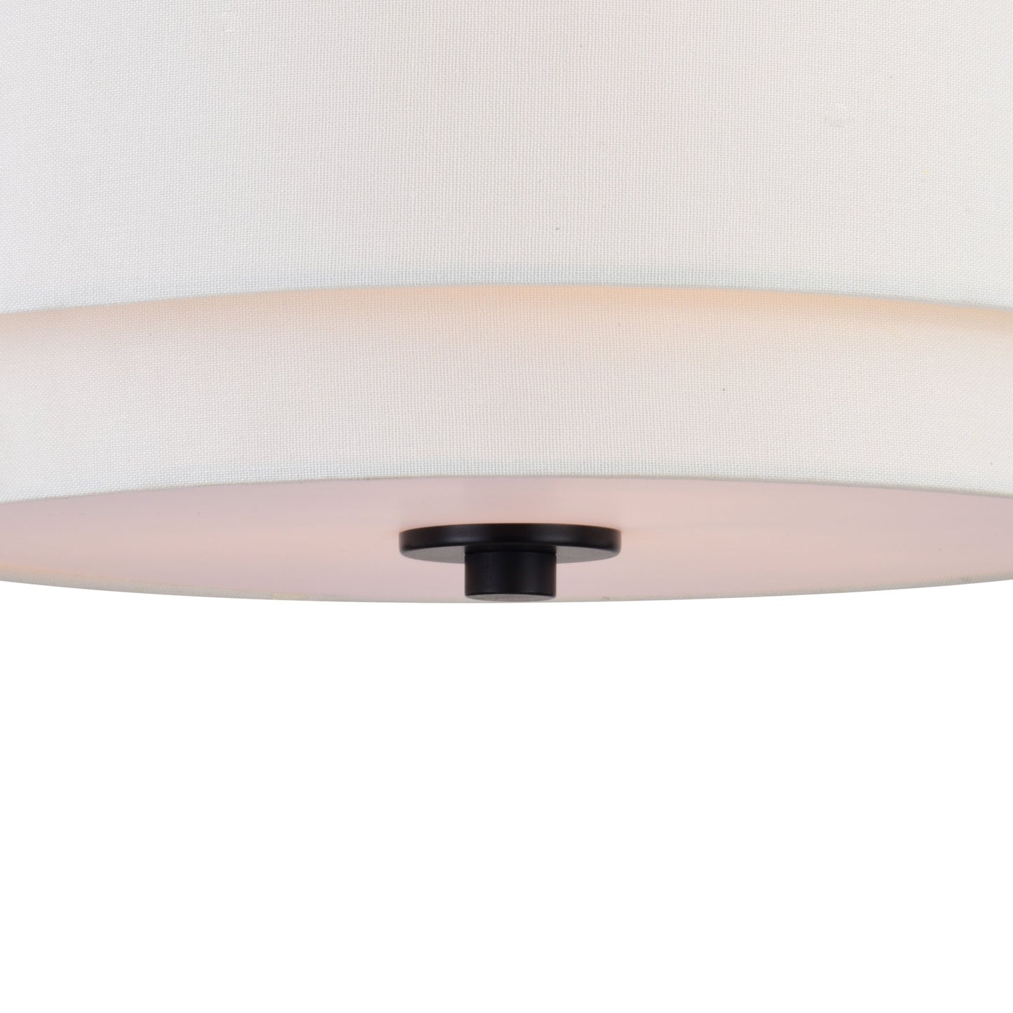 Burnaby Mid-Century Modern Ceiling Mount Light White Linen Drum Shade