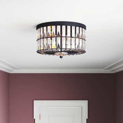 C Cattleya 2-Light Incandescent Crystal Flush Mount Ceiling Light Fixture