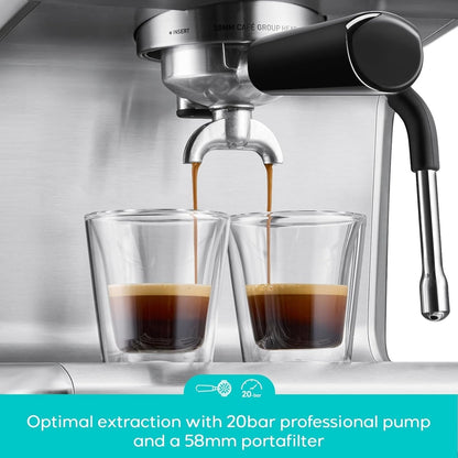 CASABREWS Ultra All in one Espresso Machine with LCD Display,Silver