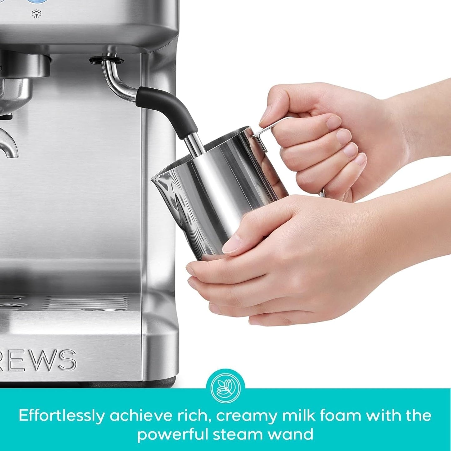 CASABREWS Ultra All in one Espresso Machine with LCD Display,Silver