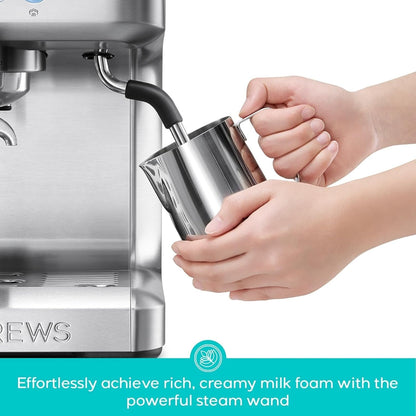 CASABREWS Ultra All in one Espresso Machine with LCD Display,Silver