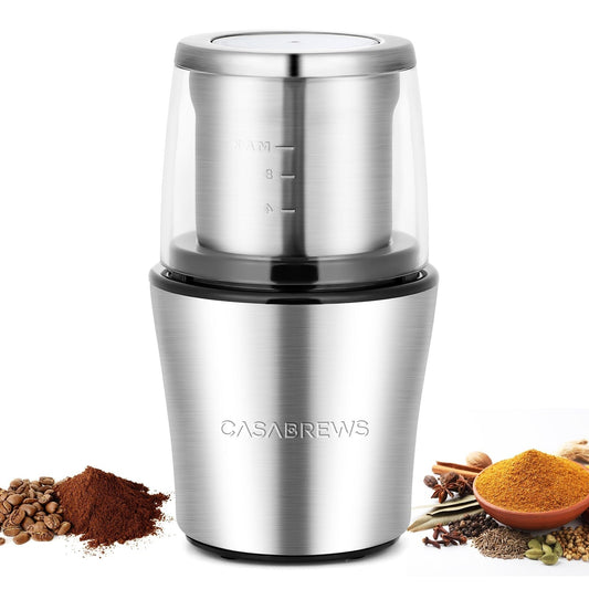 CASABREWS KWG130 Electric Coffee Grinder One Touch Operation, Silver - N/A