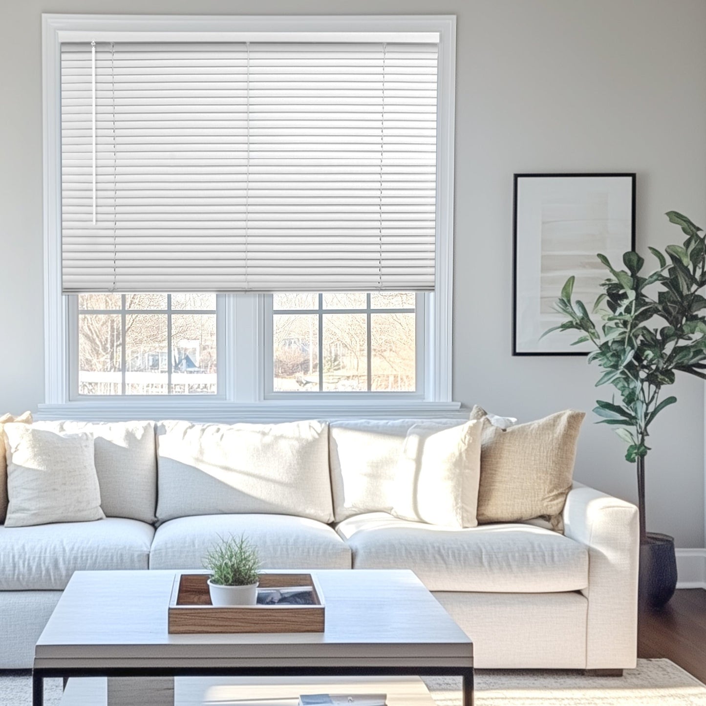 CHICOLOGY Cordless 1-Inch Vinyl Mini Blinds, Room Darkening