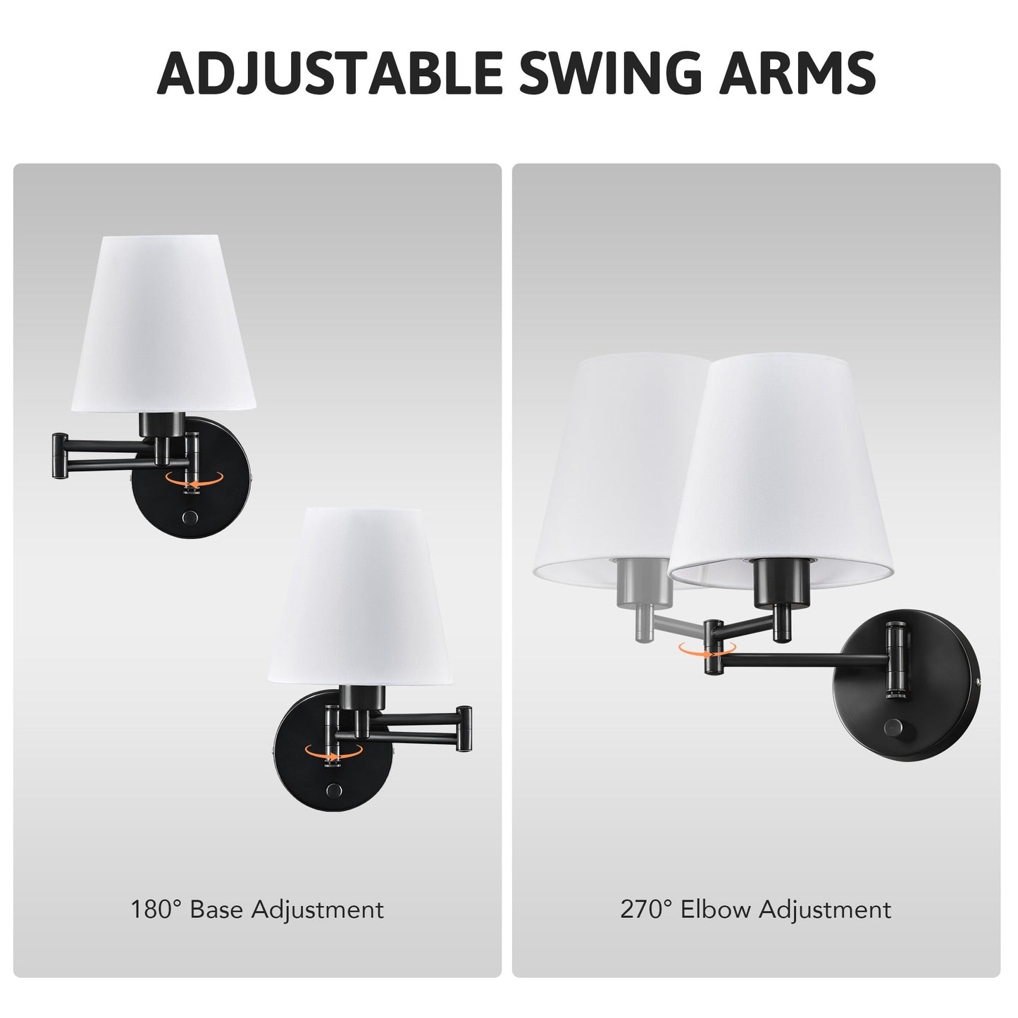CO-Z Plug-in Swing Arm Wall Mount Sconce