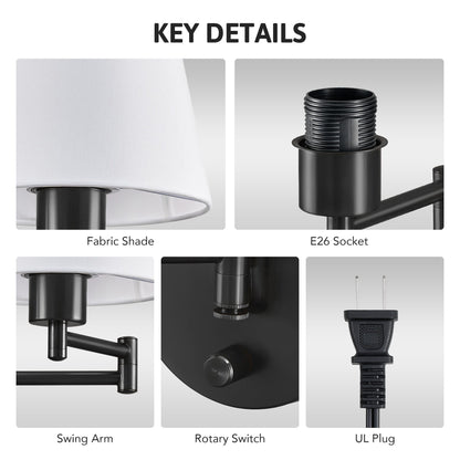 CO-Z Plug-in Swing Arm Wall Mount Sconce