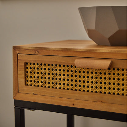 COZAYH 44 Woven Front Modern Farmhouse Console Table Sofa