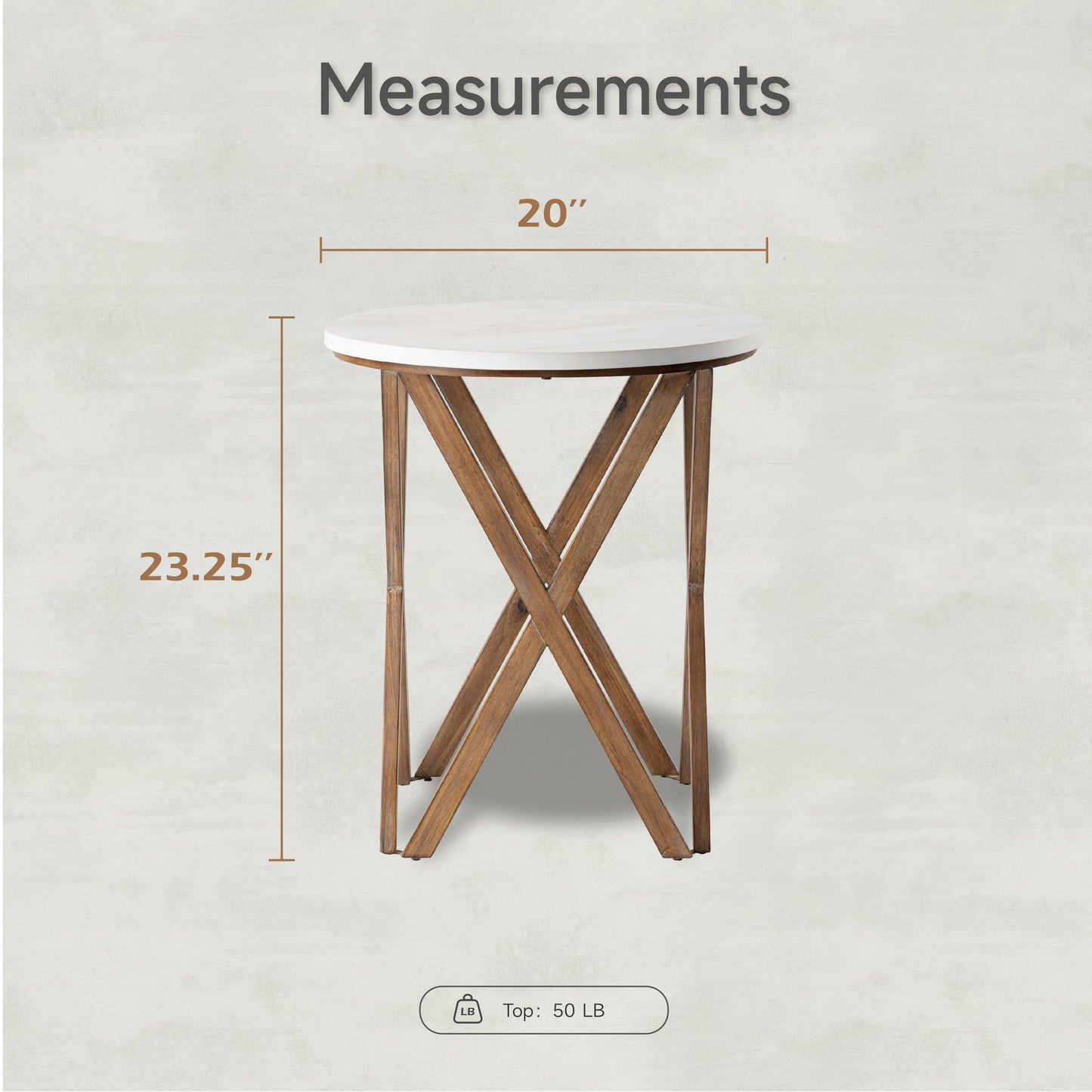 COZAYH Pedestal Farmhouse End Table, Distressed Top with Base for Modern Farmhouse, Boho Decor, Round