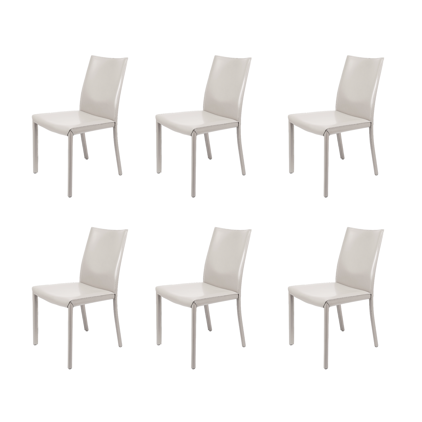 Chaise de salle à manger Emma à dossier bas gris clair (vendue par lot de 6)