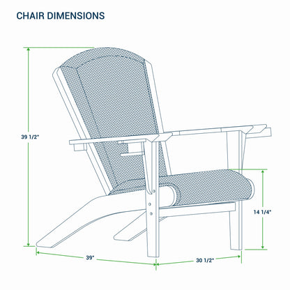 Cambridge Casual Auburn Set of 5 Upholstered Teak Outdoor Adirondack Chair Set