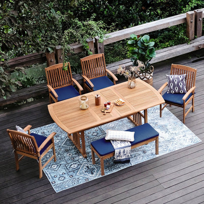 Cambridge Casual Caterina 6-Piece Teak Outdoor Extendable Dining Set