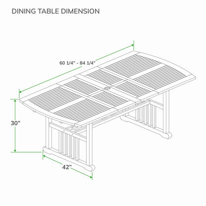 Cambridge Casual Caterina 6-Piece Teak Outdoor Extendable Dining Set