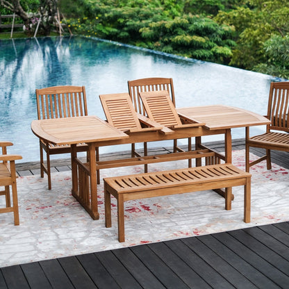 Cambridge Casual Caterina 6-Piece Teak Outdoor Extendable Dining Set