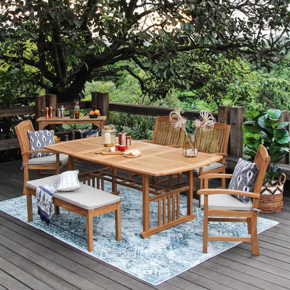 Cambridge Casual Caterina 6-Piece Teak Outdoor Extendable Dining Set