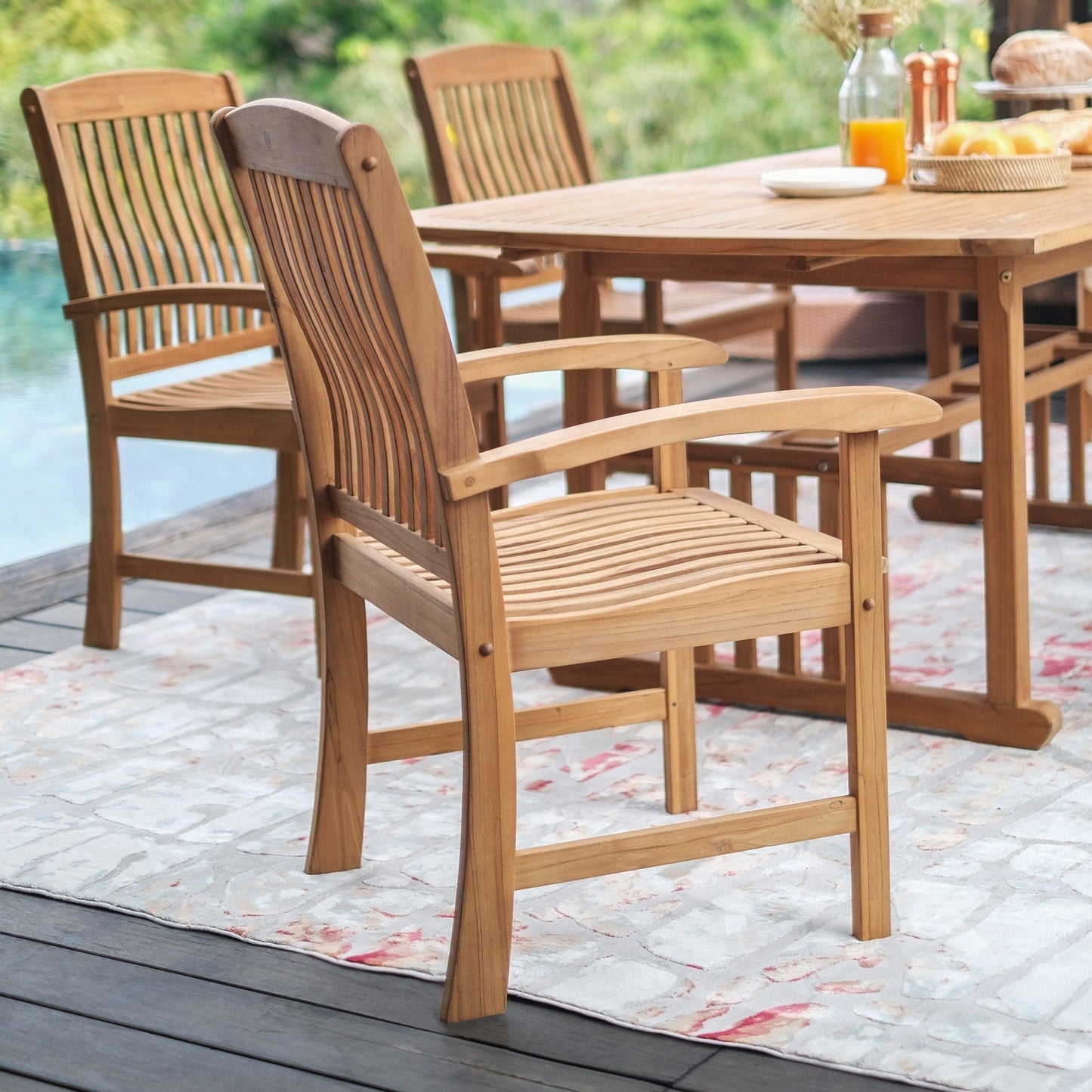 Cambridge Casual Caterina 6-Piece Teak Outdoor Extendable Dining Set