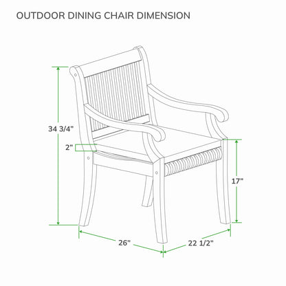Cambridge Casual Chara 5-piece Teak Patio Dining Set with Cushion