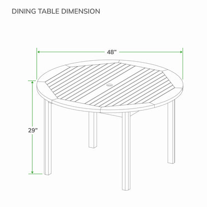 Cambridge Casual Chara 5-piece Teak Patio Dining Set with Cushion