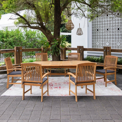 Cambridge Casual Chignik 7-piece Teak Patio Extendable Dining Set