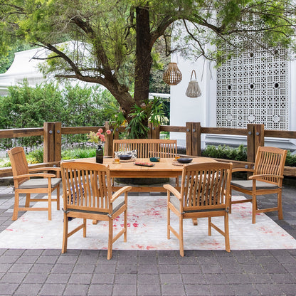 Cambridge Casual Leon 6-Piece Teak Patio Extendable Dining Set