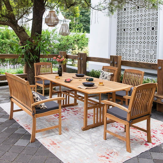 Cambridge Casual Leon 6-Piece Teak Patio Extendable Dining Set