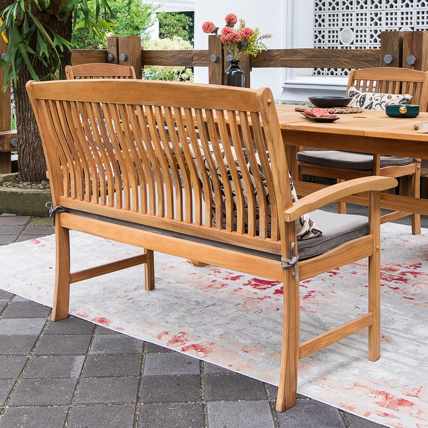 Cambridge Casual Leon 6-Piece Teak Patio Extendable Dining Set