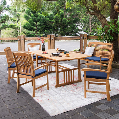 Cambridge Casual Leon 6-Piece Teak Patio Extendable Dining Set